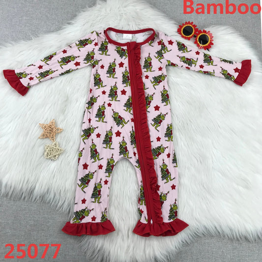 Bamboo Christmas Green Animal Girls Zippie