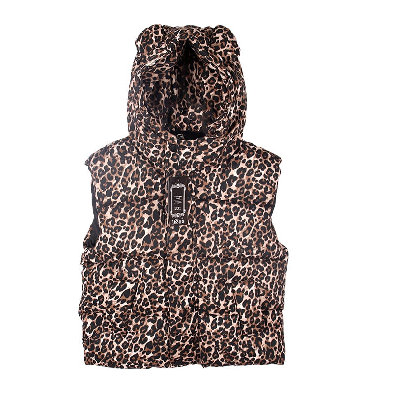 Leopard or Cheetah Peint Puffer Vest