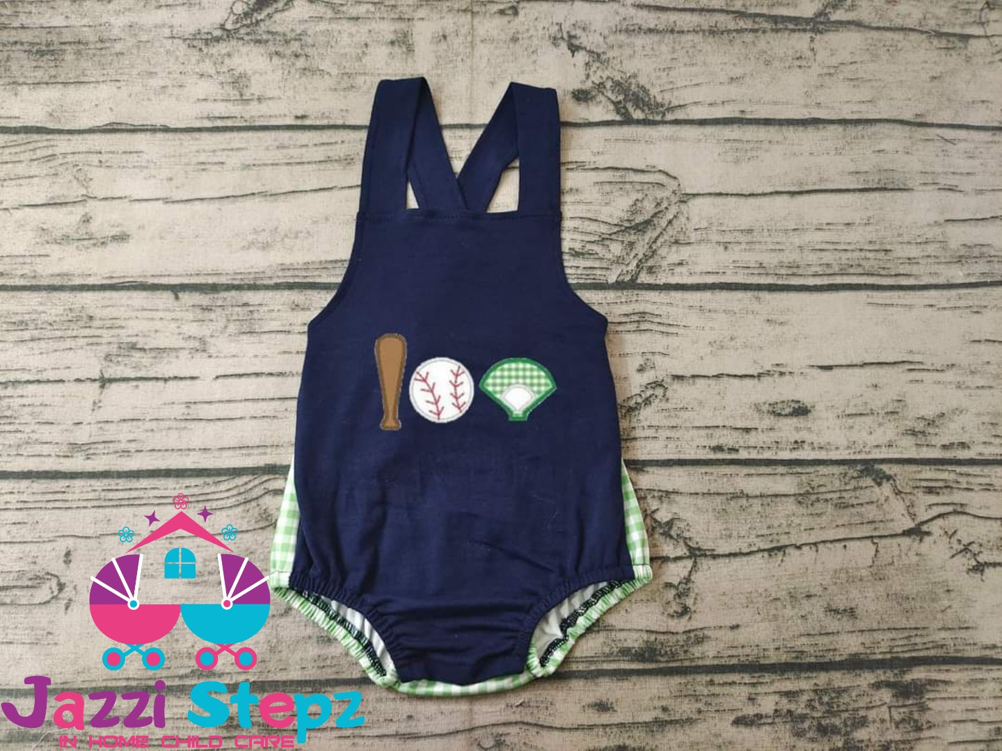 Baseball Romper - Jazzi Stepz