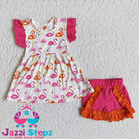 Flamingo Shorts Set - Jazzi Stepz